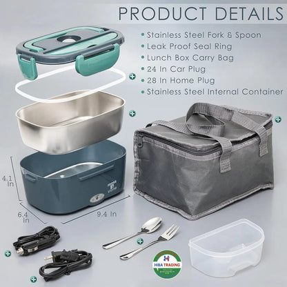 Electric Lunch Box 1.5L Removable Stainless Steel Container