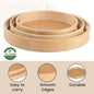Natural Wooden Round Trays Set For Serving And Decor