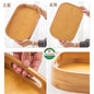 Three Piece Wooden Tray Set With Varying Sizes Natural Wood