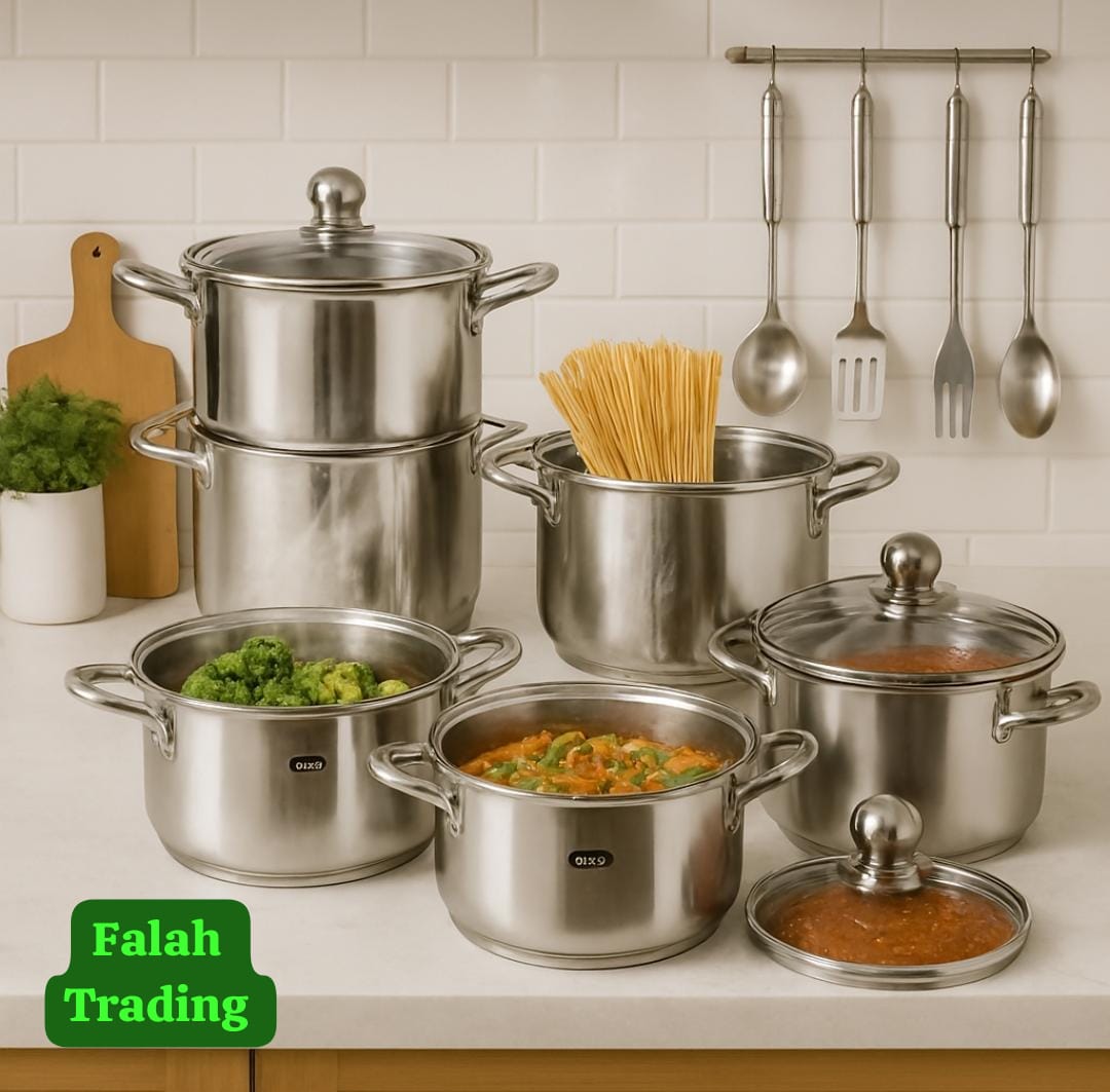 Stainless Steel Pots Set 18 Piece Cookware Set with Lids