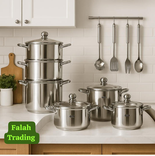 Stainless Steel Pots Set 18 Piece Cookware Set with Lids