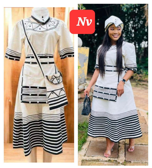 Xhosa Traditional Dress With Bold Beadwork And Patterns