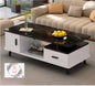 Modern Glass Top Coffee Table With Powder Coated Frame