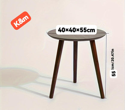 Round Coffee Table With Solid Wood Top Modern Living Room