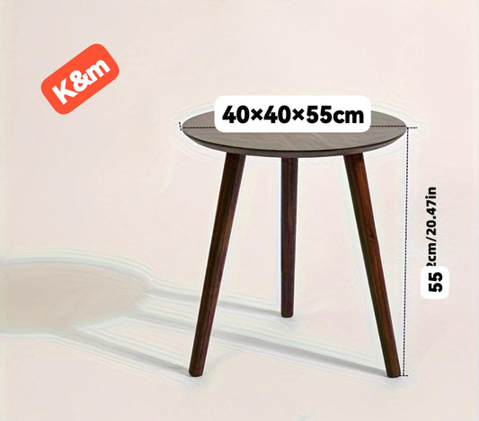 Round Coffee Table With Solid Wood Top Modern Living Room
