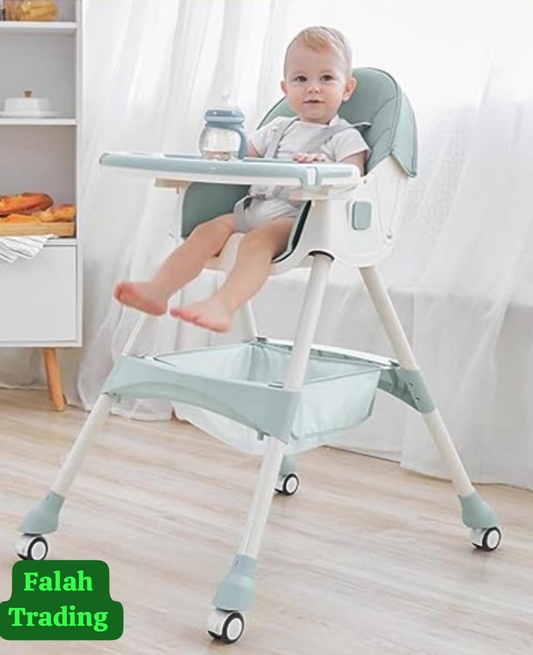 Safe Baby Feeding Chair With Adjustable Tray And Height