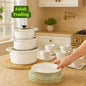 White Ceramic Kitchen Combo 3Pc Pot Set 12Pc Tea Set