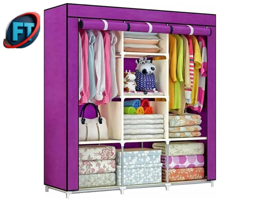 Portable Wardrobe With Adjustable Closets For Storage