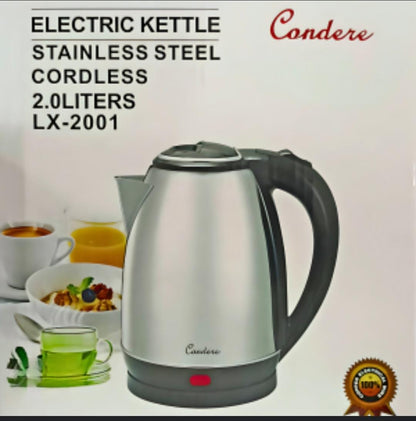 Condere 2L Stainless Steel Electric Kettle With Shutoff