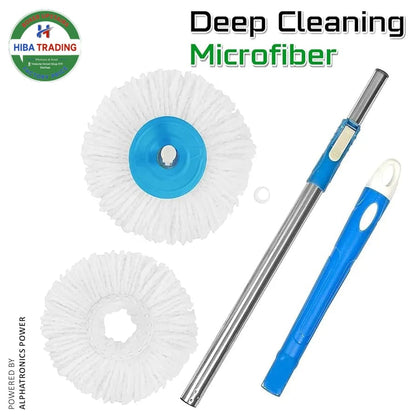 Spin Mop With 360 Degree Rotating Head And Wringer