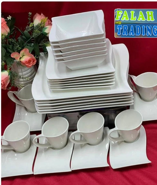 Kitchen Combo Set 30Pc Dinnerware 6 Plates 6 Bowls 12 Cups