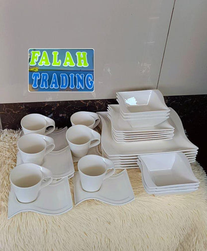 Kitchen Combo Set 30Pc Dinnerware 6 Plates 6 Bowls 12 Cups