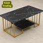 Modern Glass Top Coffee Table With Solid Wood Storage