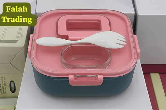 Stainless Steel Lunch Box With Fork Set For Meal Prep