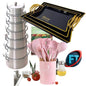 Aluminum Pots Combo 7 Piece Pot Set 3 Tray 12 Utensil Set