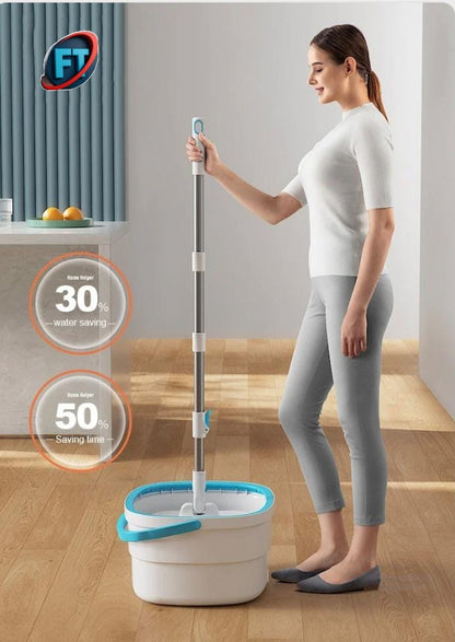 Rotating Mop With Bucket For Easy Deep Floor Cleaning