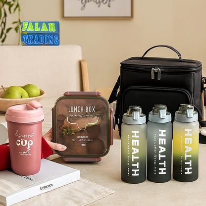 Lunch Box Set With 4 Bottles And Insulated Lunch Bag