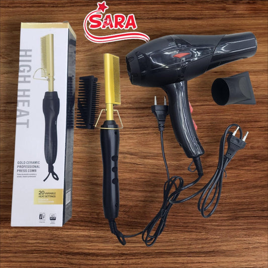 Combo Hot Comb Hair Dryer Set For Premium Salon Quality