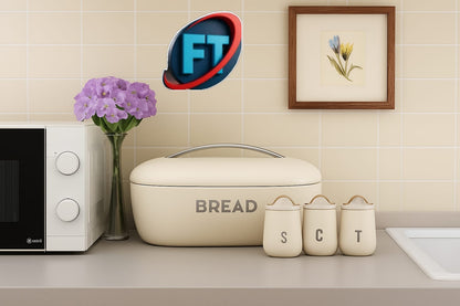 Canister Set And Bread Bin Kitchen Storage Canisters