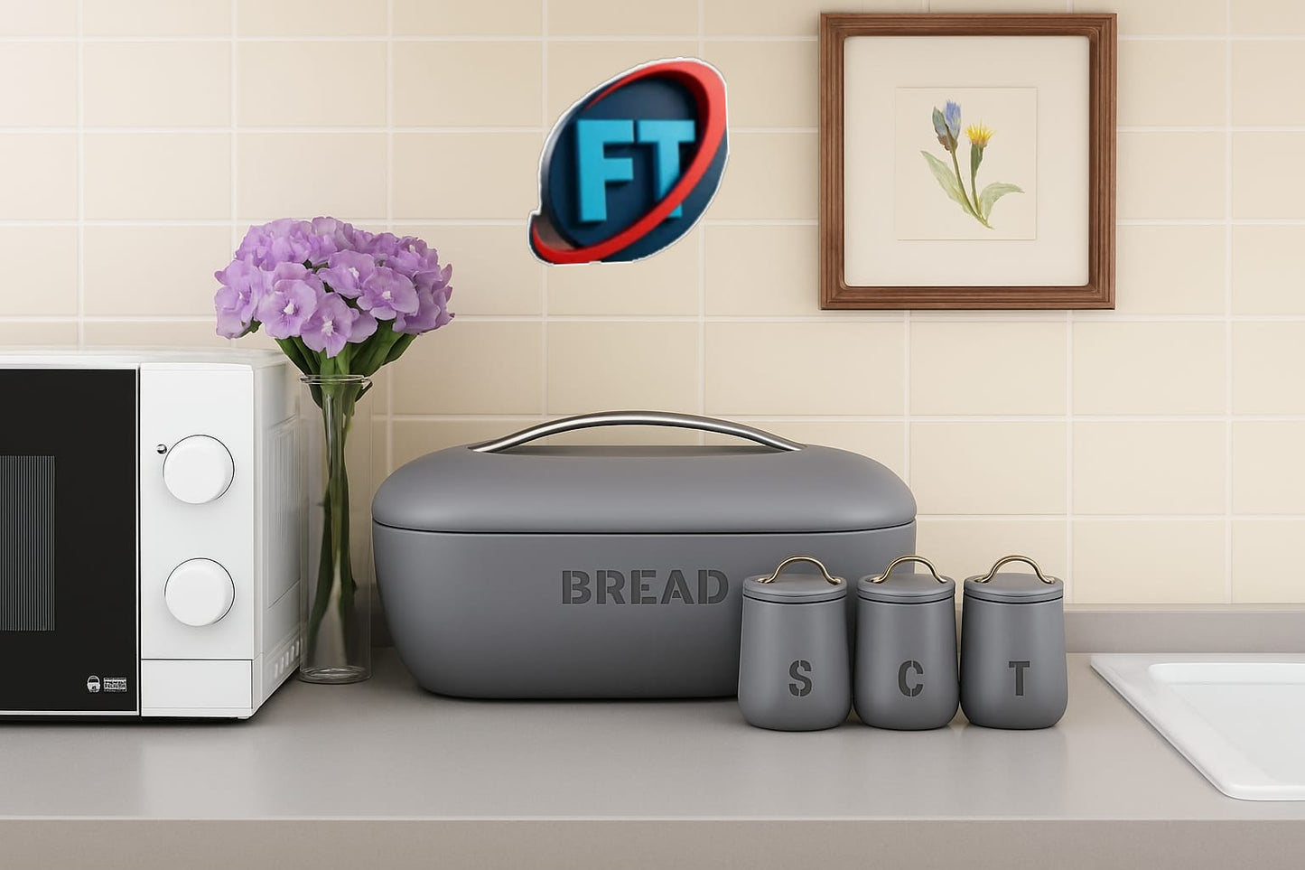 Canister Set And Bread Bin Kitchen Storage Canisters