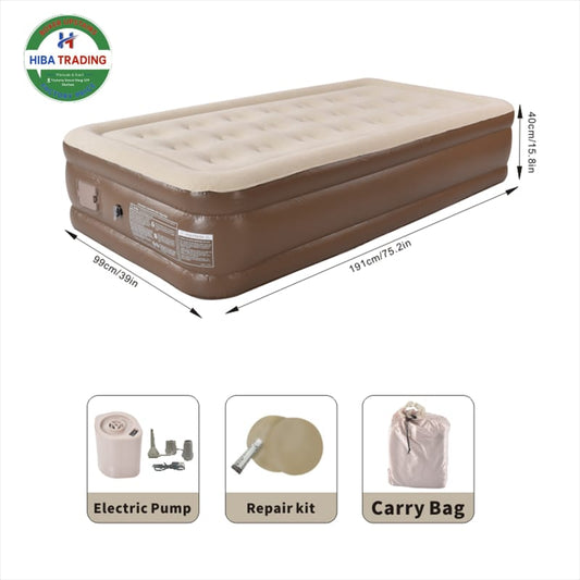Inflatable Double Bed With Comfort Raised Air Mattress