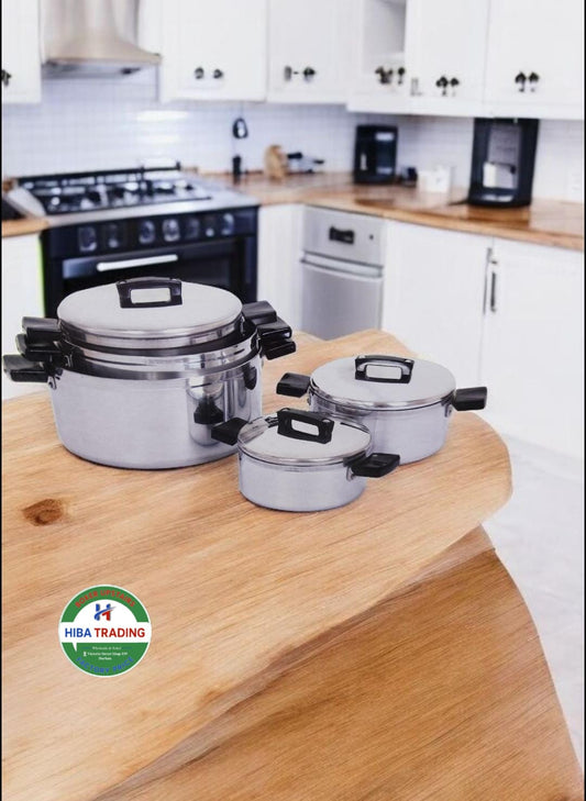 10 Piece Aluminum Pots Set for Even Heat Everyday Cooking