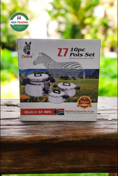 10 Piece Aluminum Pots Set for Even Heat Everyday Cooking