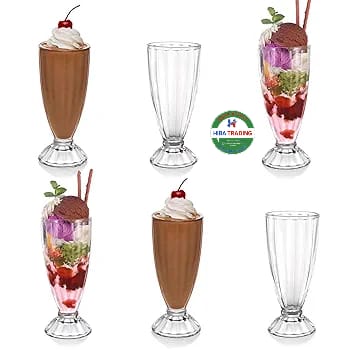 Six Piece Milk Shake Glasses Set 360ml Capacity For Parties