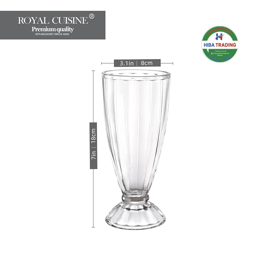 Six Piece Milk Shake Glasses Set 360ml Capacity For Parties