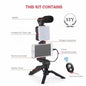 Vlogging Kit with Microphone and Light Tripod Holder
