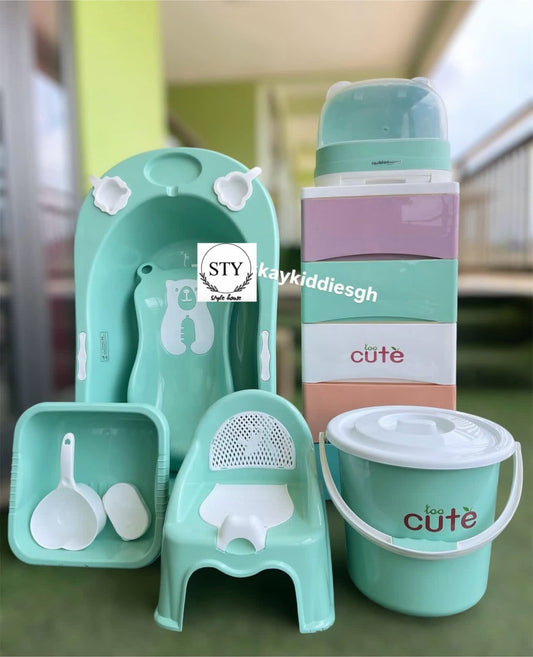 TooCute 9 Piece Baby Bath Set With Bottle Organiser