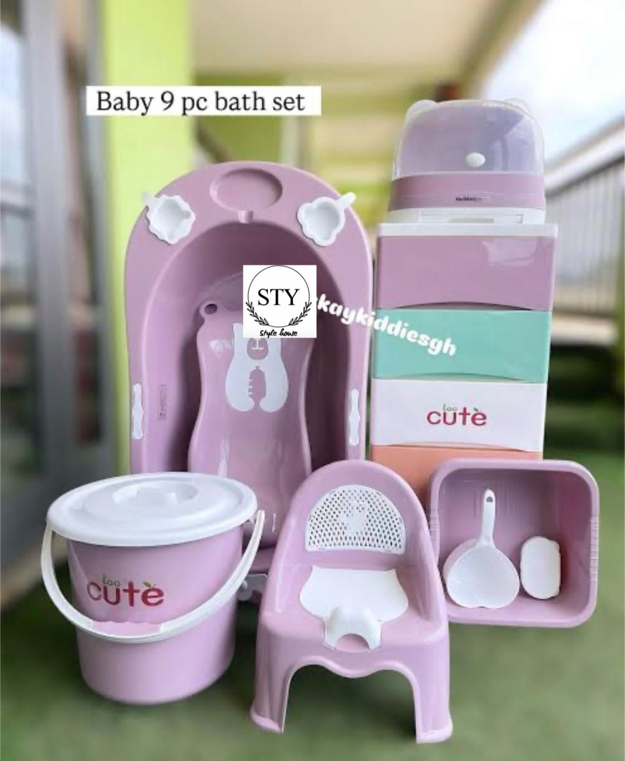 TooCute 9 Piece Baby Bath Set With Bottle Organiser