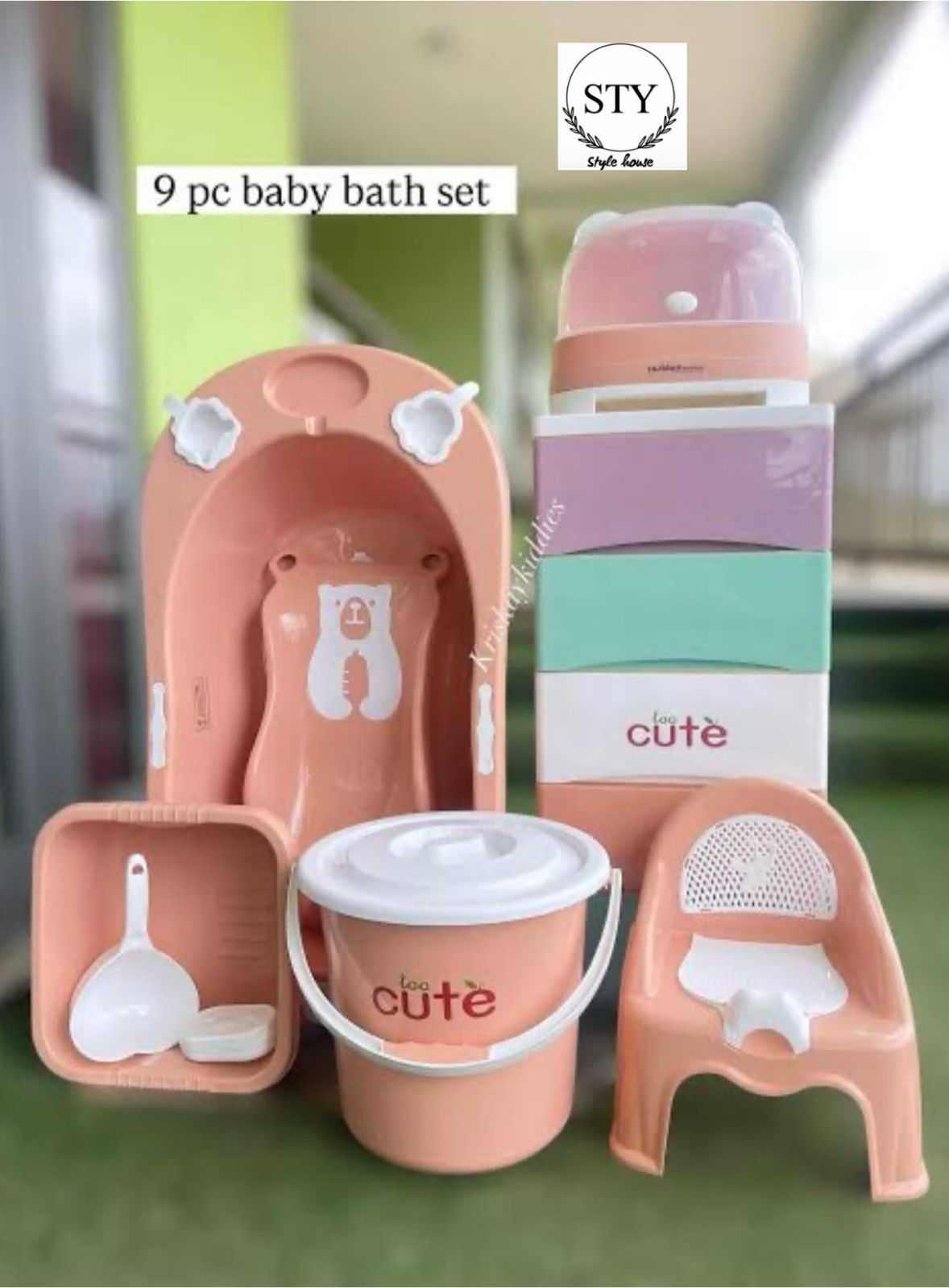 TooCute 9 Piece Baby Bath Set With Bottle Organiser