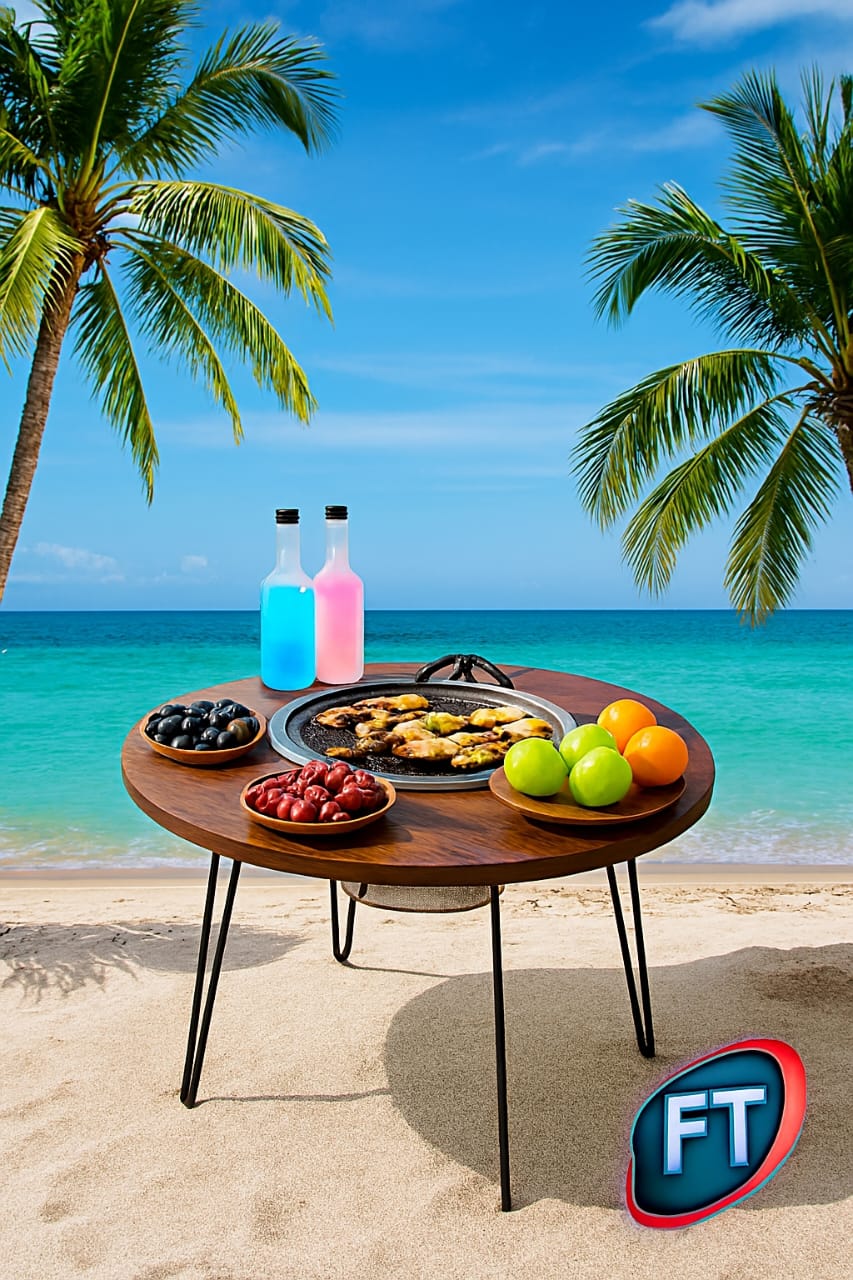 Grill Fire Table Braai Outdoor Barbecue Dining Table