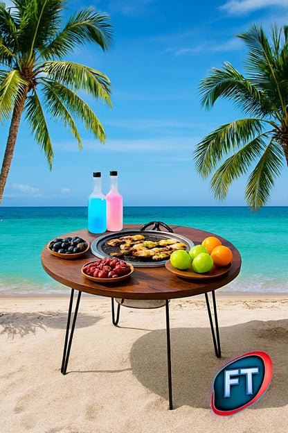 Grill Fire Table Braai Outdoor Barbecue Dining Table