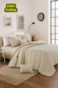 King And Queen 5 Piece Bedding Set With Quilt And Cushions