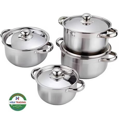 8 Piece Stainless Steel Durable Cookware Set For Daily Use