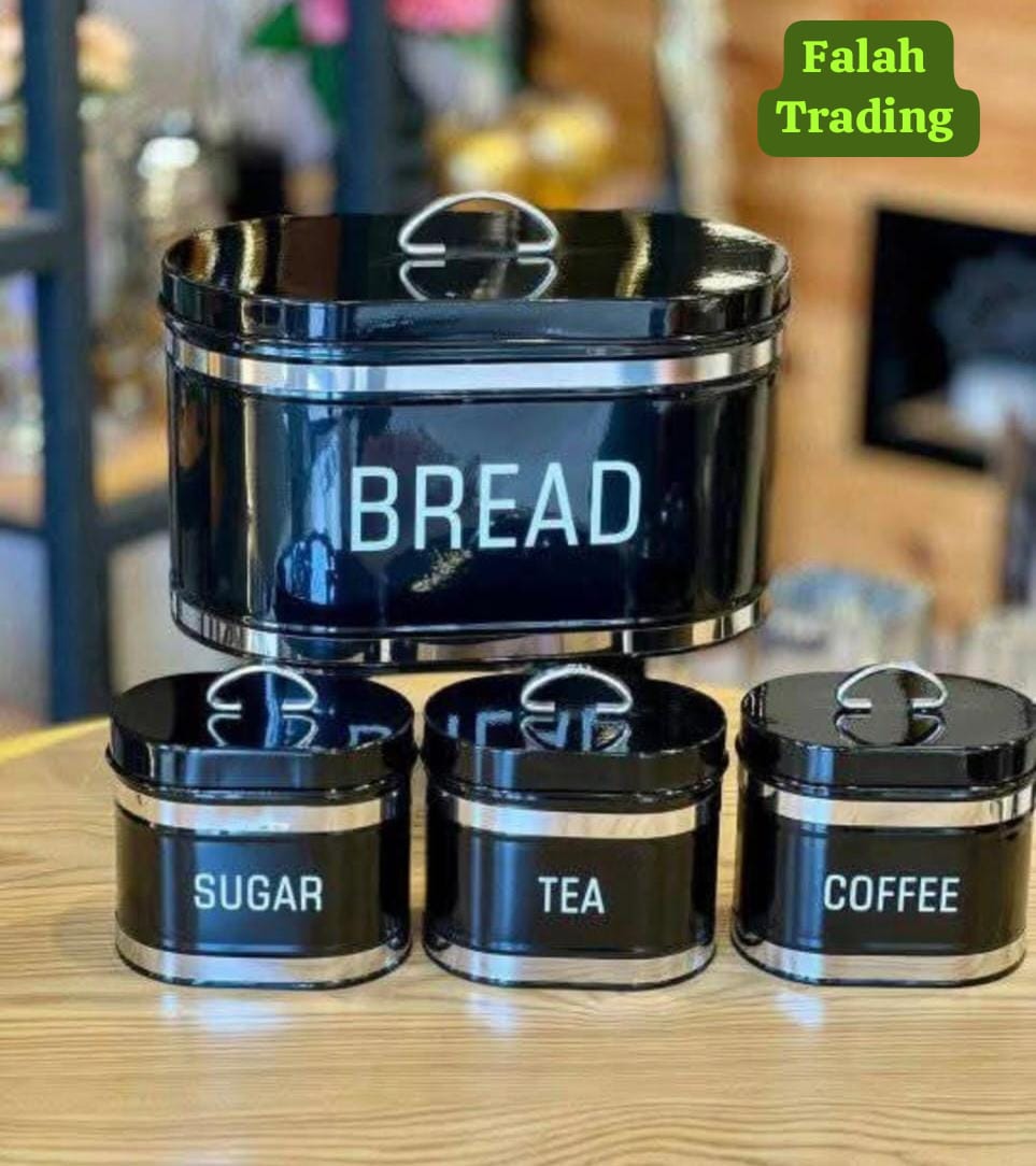 Airtight Bread Bin And Canister Set For Kitchen Storage