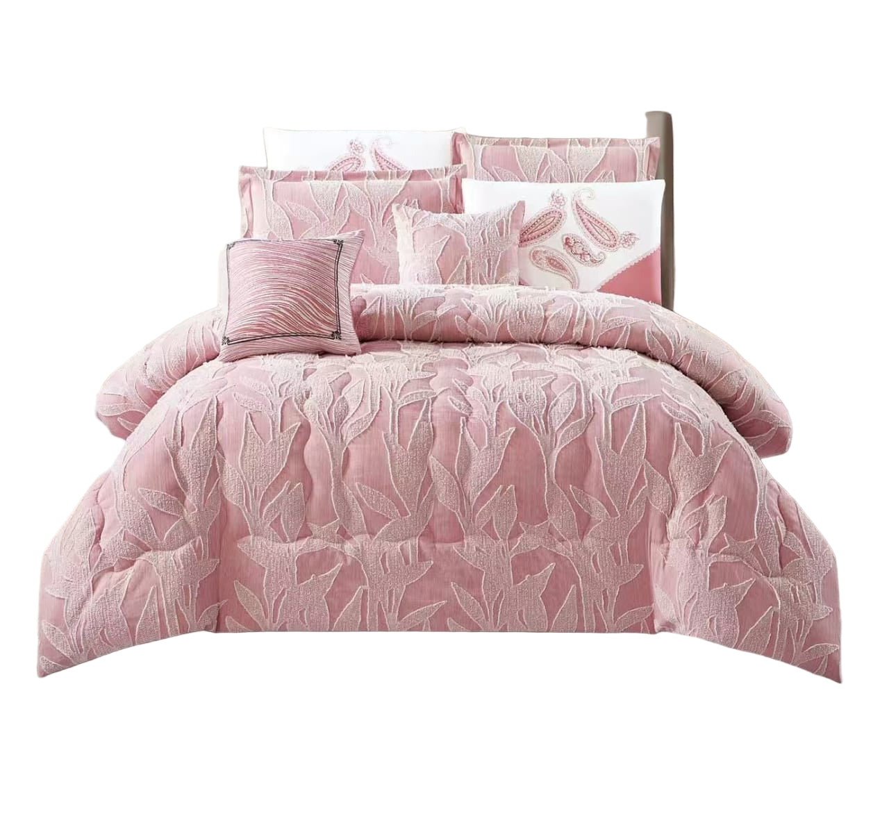 7 Piece Super King Comforter Set with Pillow Shams Deluxe