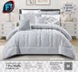 7 Piece Super King Comforter Set with Pillow Shams Deluxe