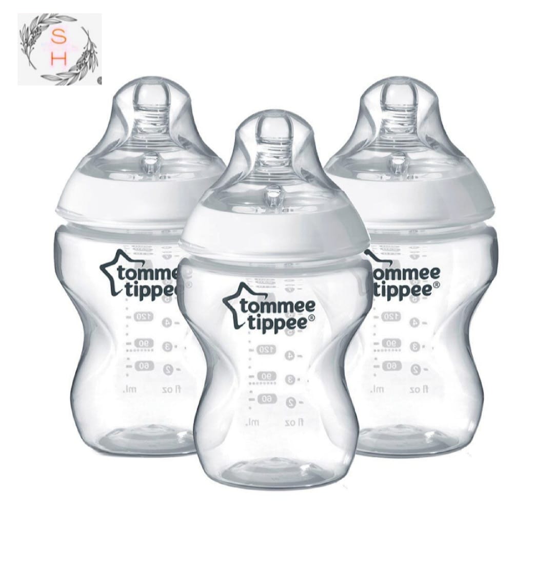 3 Piece Baby Bottles Set for Easy Feeding and Grip Design