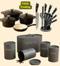 Kitchen Combo 7 Piece Iron Pot Set And 9 Piece Knife Set