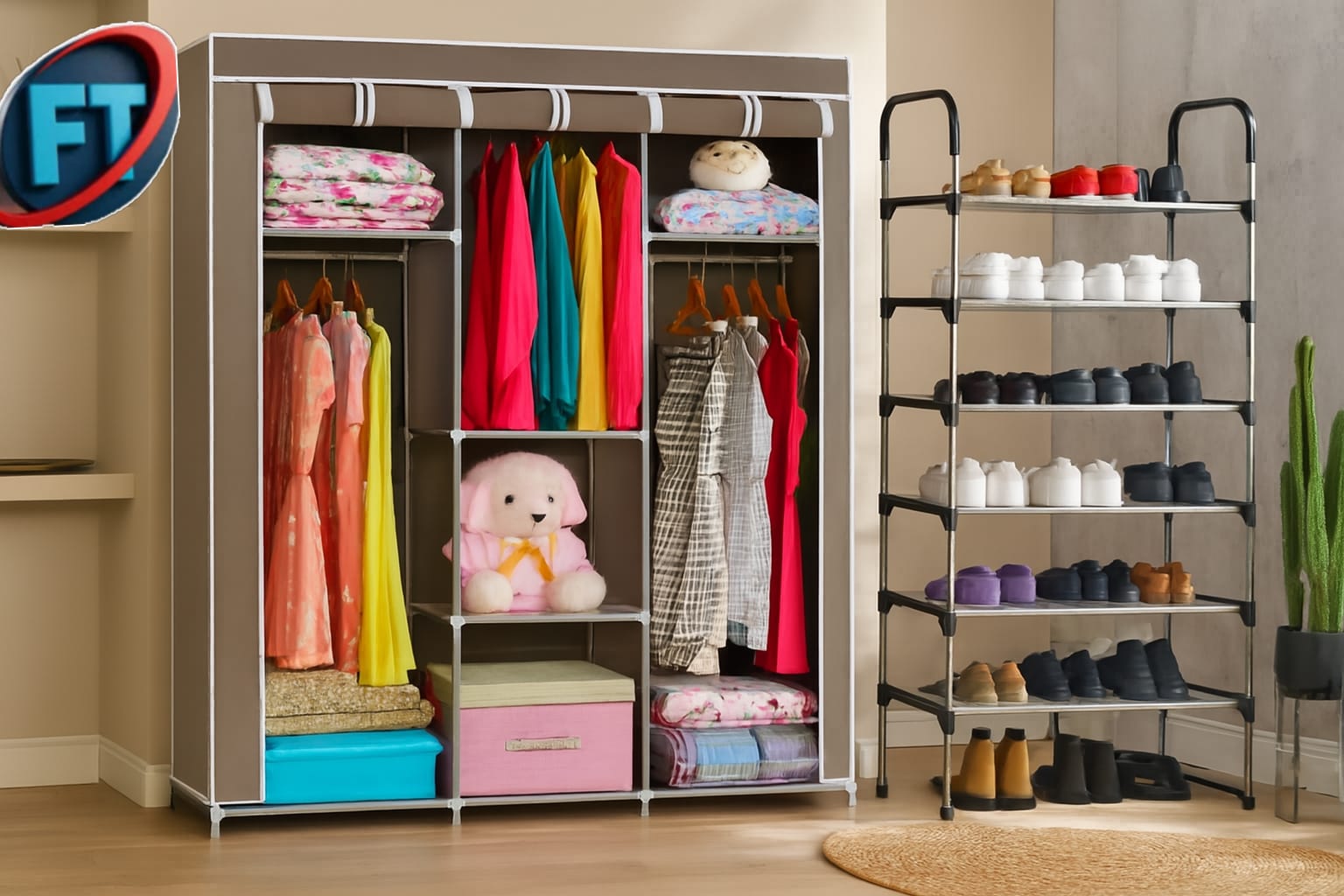 Portable Wardrobe And Shoe Rack Organizer For Home Use – Vicetech Merchants