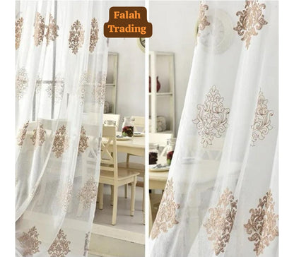 Embroidered Lace Curtain Lounge Light Filtering Drapery