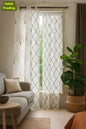 Diamond Grid Lace Curtain Pattern 3M Length For Living Room