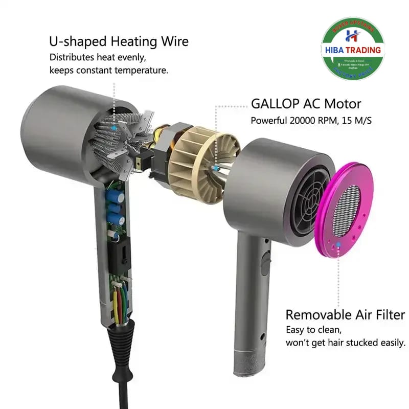 Powerful Hair Dryer With 360 Degree Rotating Air Collector