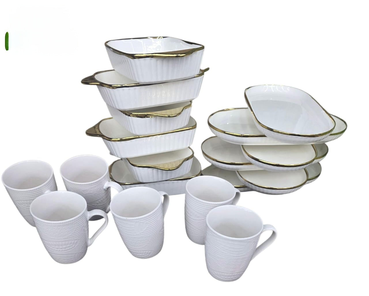 18 Piece Ceramic Dinnerware Set With Dishes Plates Cups