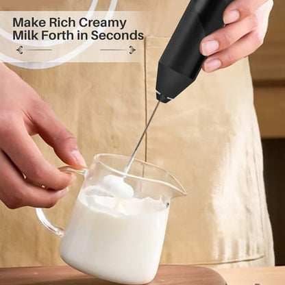 Rechargeable Electric Milk Frother For Creamy Foam At Home