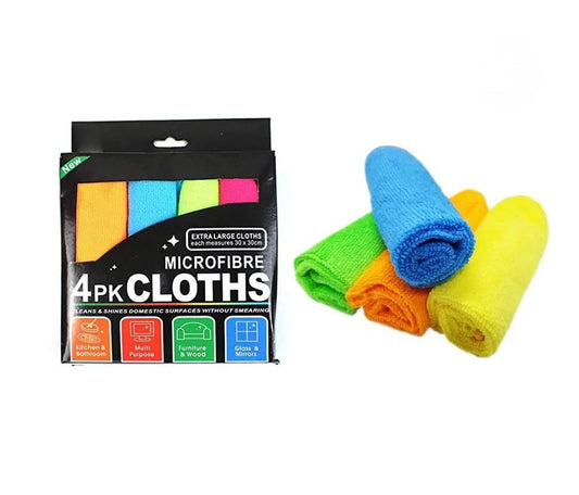 4 Pack Microfiber Cloths 30x30 Perfect For Cleaning Tasks