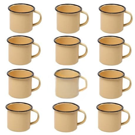 Enamel Coffee Mug Set 12 Piece Durable Camping Mugs